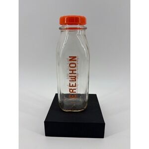 Erewhon Juice Bottle Stanpac 16oz Clear Orange Glass Reusable Unisex